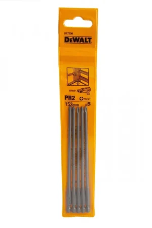 Dewalt DT7206-QZ Lot de 5 porte-embouts de vis en bande 153mm PR2 PH2 Haute Qualité