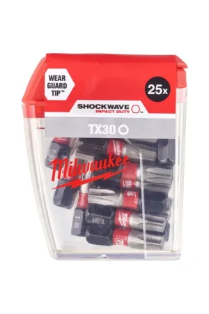 Offre Exclusive Milwaukee x25 Embouts Torx 30 de Vissage Shockwave 25mm (4932430886)