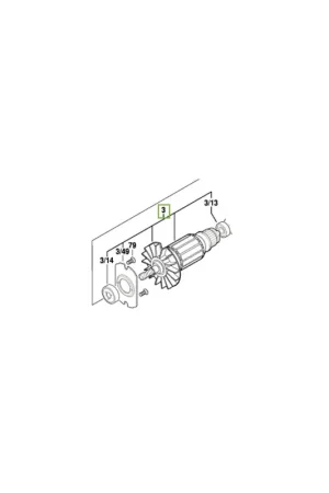Bosch Induit pour perforateur GBH2-24D, GBH2-24DF (1614010275) Must-Have