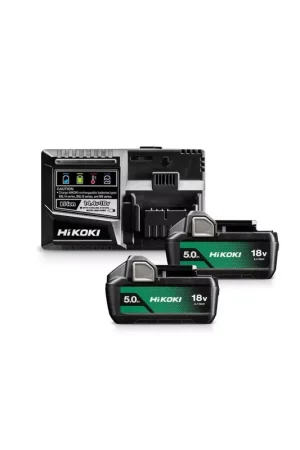 Hikoki UC18YSL3WKZ Pack de 2 Batteries BSL1850MA 18V 5.0Ah et 1 Chargeur UC18YSL3 Nouvel Arrivage
