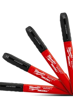 Pas Cher Milwaukee x4 Marqueurs INKZALL Noir pointe Ultra Fine (48223154)