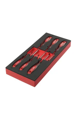 Prix Promo Milwaukee Jeu de x5 tournevis Cruciforme avec module mousse pour servante d'atelier (4932492393)