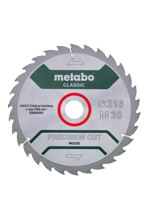 Acheter En Ligne Metabo Lame de scie circulaire BOIS ø216x30 30Dts (628062000)