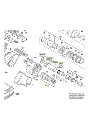 Nouveauté Bosch Ensemble de pièce pour perforateur GBH36V-EC Compact (3611J03R00)
