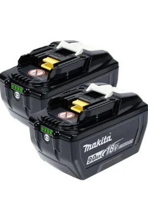 Certifié Makita BL1890B Lot de x2 Batteries Li-ion 18V 9.0Ah avec témoin de charge (1915H4-0)