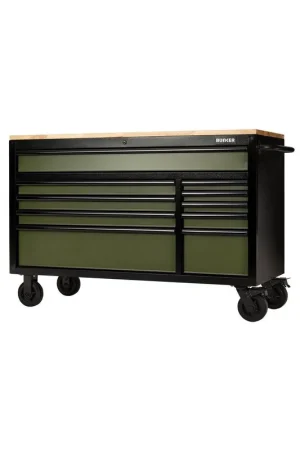 Bunker Servante d'atelier 142cm à 10 tiroirs Vert (D08236) Seulement Aujourd'hui