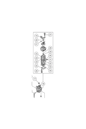 Remise Hikoki Carburateur complet pour souffleur thermique RB27EAP, RB27EA, RB27E, TRB27EA, TRB27EP, TRB27EAP (6601487)