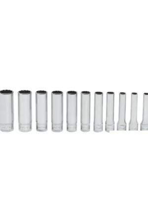Must-Have Jeu 11 douilles 1/4" longues 12 pans 5 à 14 mm